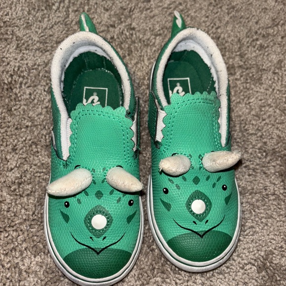 Vans Green Dinosaur Kids Shoes 10c